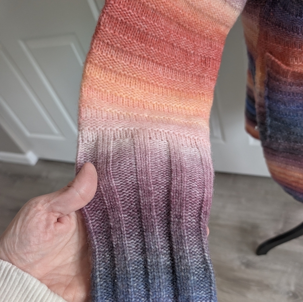 NWT Room 34 Cozy Gradient Open-Front Cardigan Sweater in Sunset Stripe - Picture 3 of 7